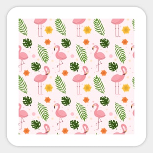 Cartoon Birds And Leaf Art Design Sticker